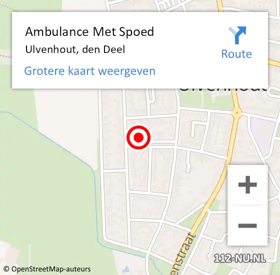 Locatie op kaart van de 112 melding: Ambulance Met Spoed Naar Ulvenhout, den Deel op 19 juli 2017 05:58