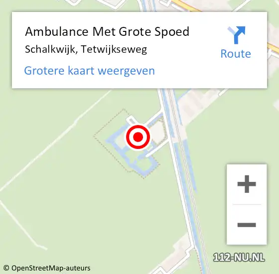 Locatie op kaart van de 112 melding: Ambulance Met Grote Spoed Naar Schalkwijk, Tetwijkseweg op 19 juli 2017 07:54