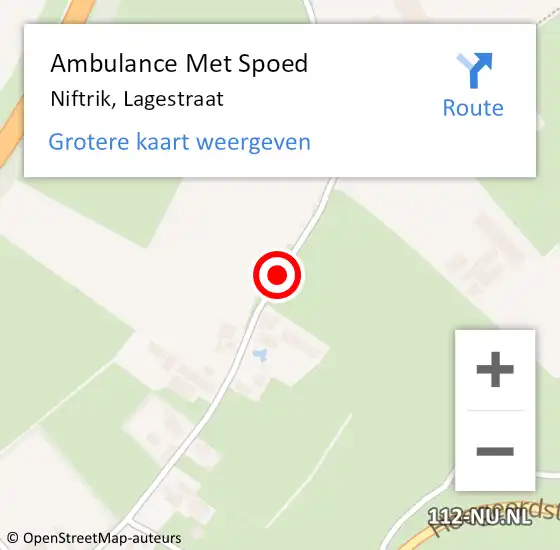 Locatie op kaart van de 112 melding: Ambulance Met Spoed Naar Niftrik, Lagestraat op 19 juli 2017 08:18