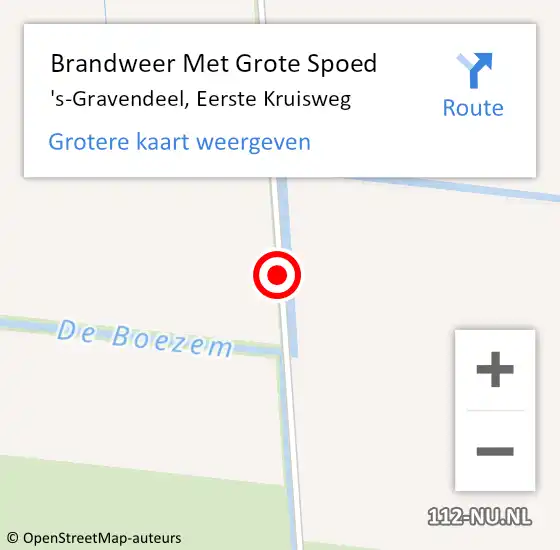 Locatie op kaart van de 112 melding: Brandweer Met Grote Spoed Naar 's-Gravendeel, Eerste Kruisweg op 19 juli 2017 09:22