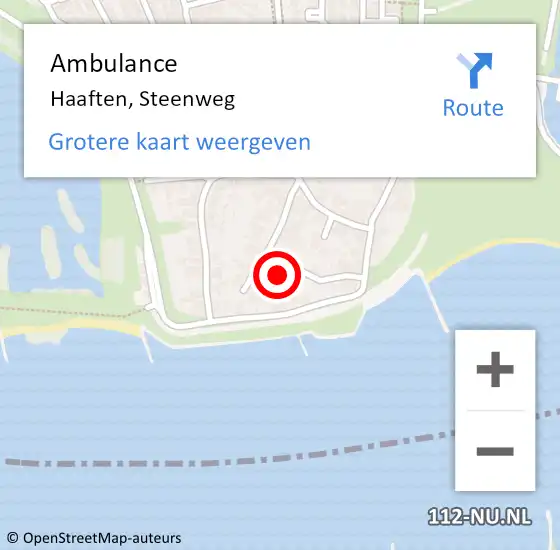 Locatie op kaart van de 112 melding: Ambulance Haaften, Steenweg op 19 juli 2017 09:22