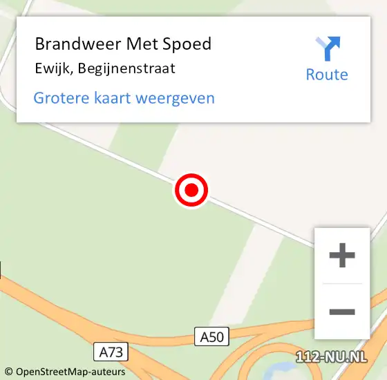 Locatie op kaart van de 112 melding: Brandweer Met Spoed Naar Ewijk, Begijnenstraat op 19 juli 2017 09:39