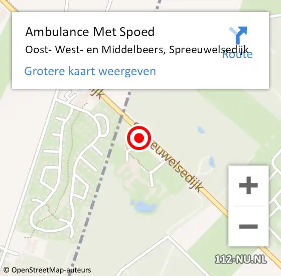 Locatie op kaart van de 112 melding: Ambulance Met Spoed Naar Oost- West- en Middelbeers, Spreeuwelsedijk op 19 juli 2017 09:45