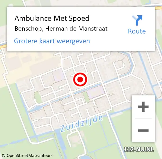 Locatie op kaart van de 112 melding: Ambulance Met Spoed Naar Benschop, Herman de Manstraat op 19 juli 2017 09:46