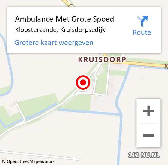 Locatie op kaart van de 112 melding: Ambulance Met Grote Spoed Naar Kloosterzande, Kruisdorpsedijk op 19 juli 2017 09:46