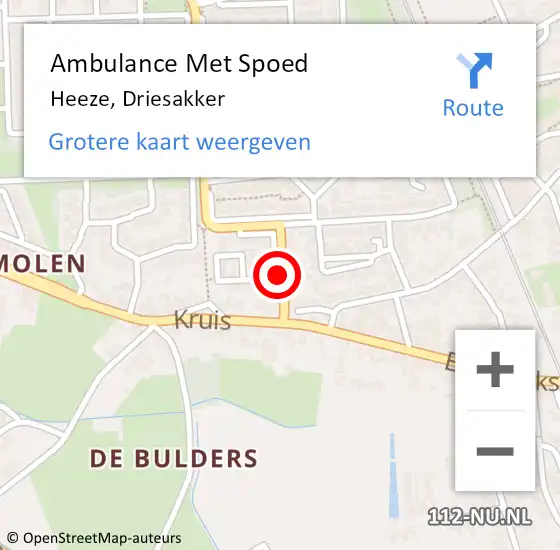 Locatie op kaart van de 112 melding: Ambulance Met Spoed Naar Heeze, Driesakker op 19 juli 2017 09:52