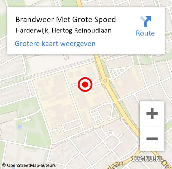 Locatie op kaart van de 112 melding: Brandweer Met Grote Spoed Naar Harderwijk, Hertog Reinoudlaan op 19 juli 2017 11:17