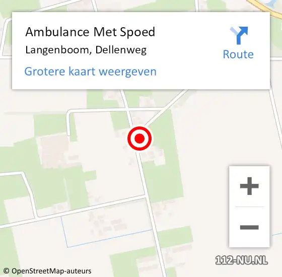 Locatie op kaart van de 112 melding: Ambulance Met Spoed Naar Langenboom, Dellenweg op 19 juli 2017 11:19