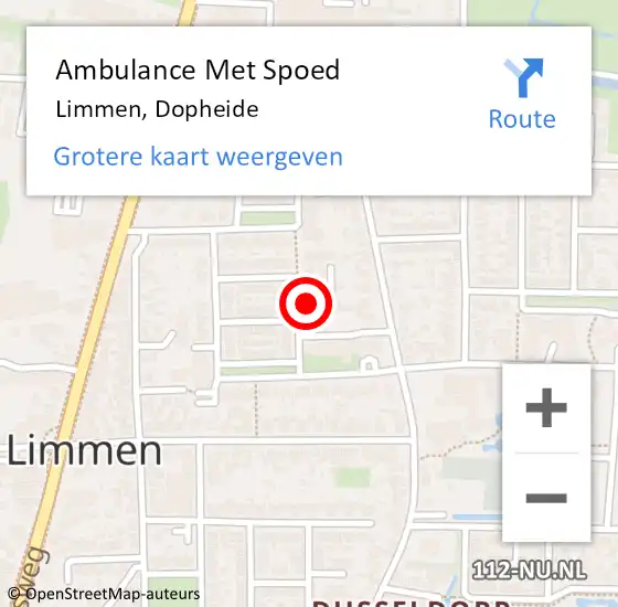 Locatie op kaart van de 112 melding: Ambulance Met Spoed Naar Limmen, Dopheide op 19 juli 2017 11:33