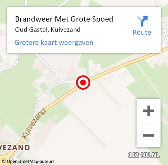 Locatie op kaart van de 112 melding: Brandweer Met Grote Spoed Naar Oud Gastel, Kuivezand op 19 juli 2017 12:02