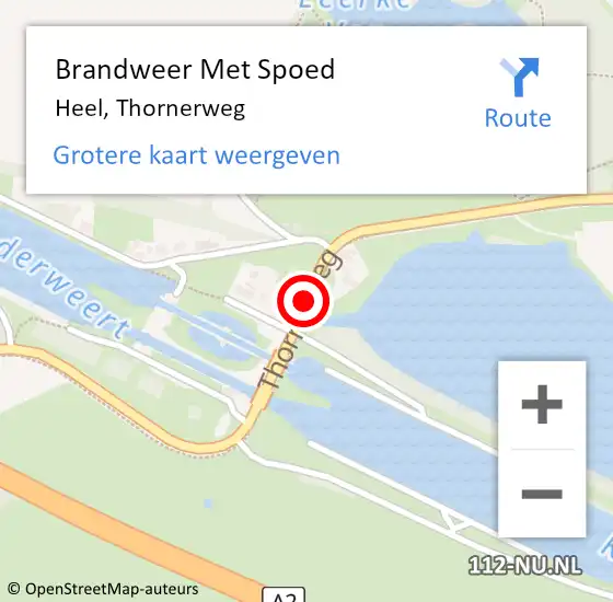 Locatie op kaart van de 112 melding: Brandweer Met Spoed Naar Heel, Thornerweg op 19 juli 2017 12:10