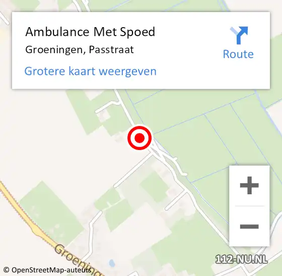 Locatie op kaart van de 112 melding: Ambulance Met Spoed Naar Groeningen, Passtraat op 19 juli 2017 13:59