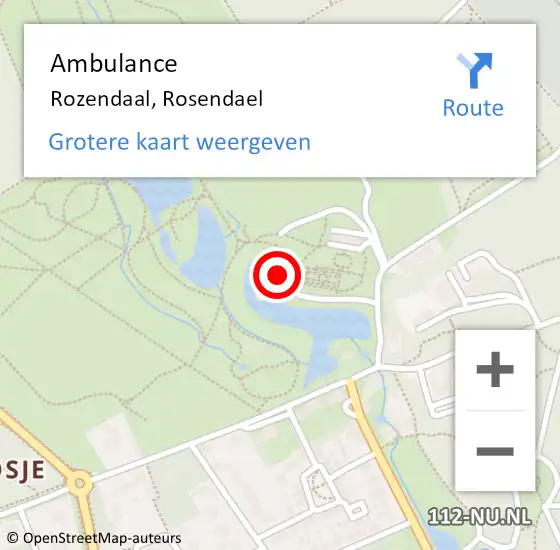 Locatie op kaart van de 112 melding: Ambulance Rozendaal, Rosendael op 19 juli 2017 16:26