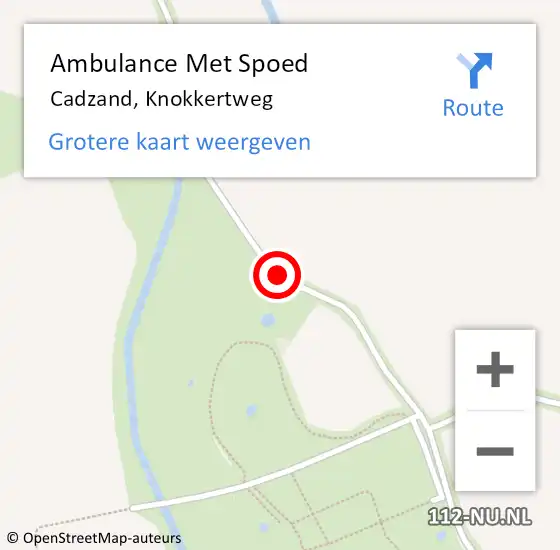 Locatie op kaart van de 112 melding: Ambulance Met Spoed Naar Cadzand, Knokkertweg op 19 juli 2017 17:07