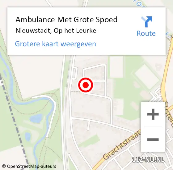 Locatie op kaart van de 112 melding: Ambulance Met Grote Spoed Naar Nieuwstadt, Op het Leurke op 19 juli 2017 17:34