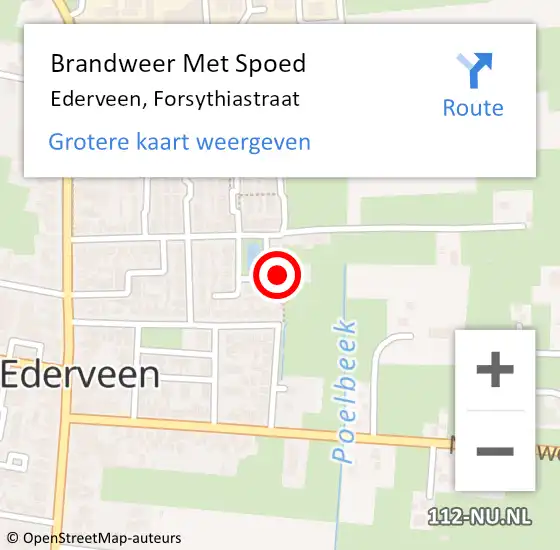 Locatie op kaart van de 112 melding: Brandweer Met Spoed Naar Ederveen, Forsythiastraat op 19 juli 2017 18:43