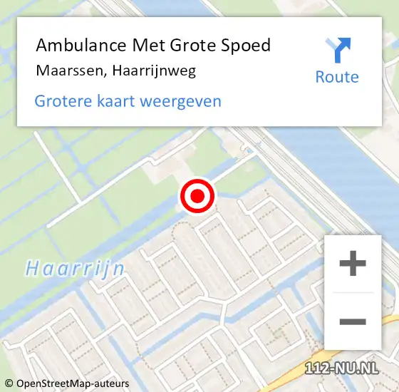 Locatie op kaart van de 112 melding: Ambulance Met Grote Spoed Naar Maarssen, Haarrijnweg op 19 juli 2017 19:10