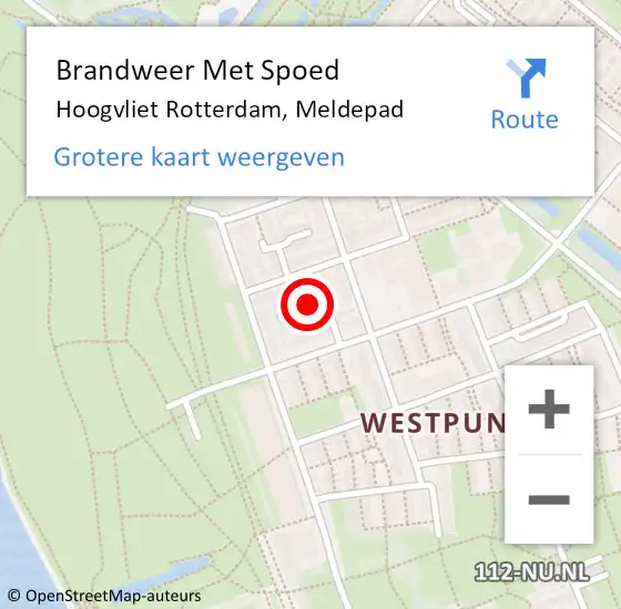 Locatie op kaart van de 112 melding: Brandweer Met Spoed Naar Hoogvliet Rotterdam, Meldepad op 19 juli 2017 19:36