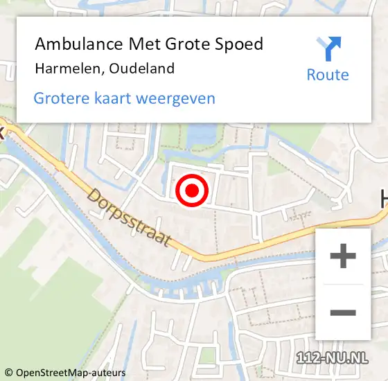 Locatie op kaart van de 112 melding: Ambulance Met Grote Spoed Naar Harmelen, Oudeland op 19 juli 2017 20:00
