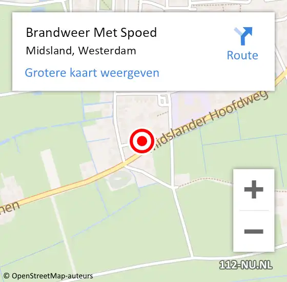 Locatie op kaart van de 112 melding: Brandweer Met Spoed Naar Midsland, Westerdam op 19 juli 2017 22:15