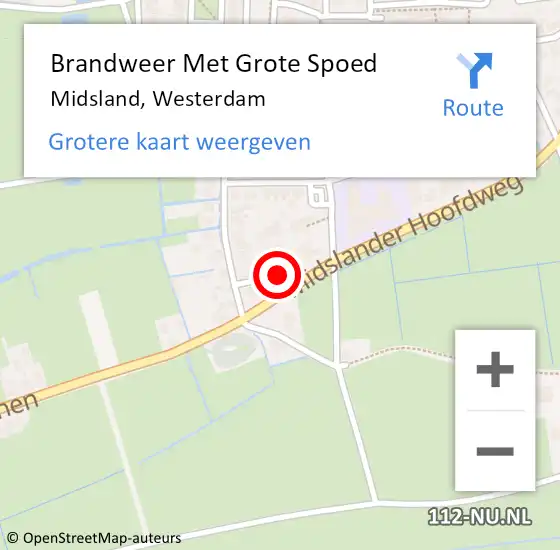 Locatie op kaart van de 112 melding: Brandweer Met Grote Spoed Naar Midsland, Westerdam op 19 juli 2017 22:19