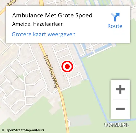 Locatie op kaart van de 112 melding: Ambulance Met Grote Spoed Naar Ameide, Hazelaarlaan op 19 juli 2017 23:31