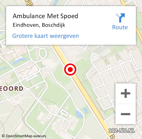 Locatie op kaart van de 112 melding: Ambulance Met Spoed Naar Eindhoven, Boschdijk op 20 juli 2017 02:37