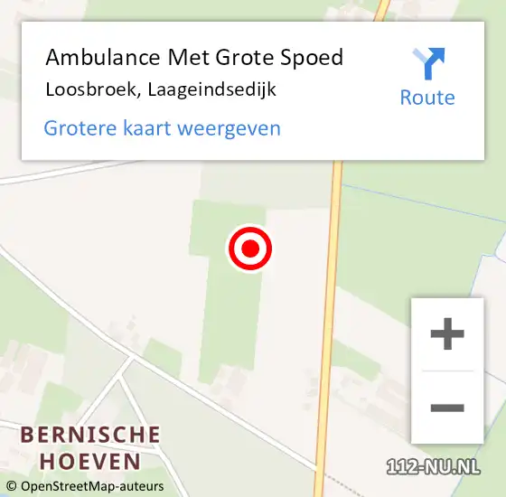 Locatie op kaart van de 112 melding: Ambulance Met Grote Spoed Naar Loosbroek, Laageindsedijk op 20 juli 2017 03:43