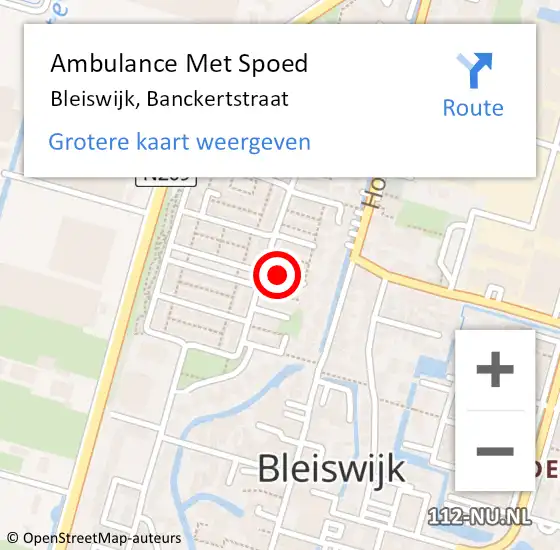 Locatie op kaart van de 112 melding: Ambulance Met Spoed Naar Bleiswijk, Banckertstraat op 20 juli 2017 05:22