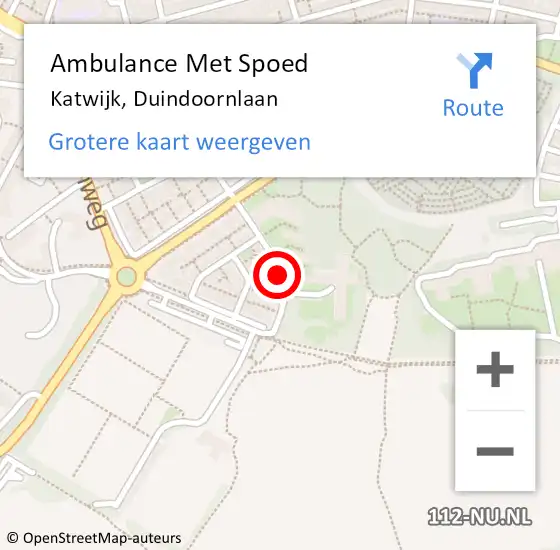 Locatie op kaart van de 112 melding: Ambulance Met Spoed Naar Katwijk, Duindoornlaan op 20 juli 2017 06:05