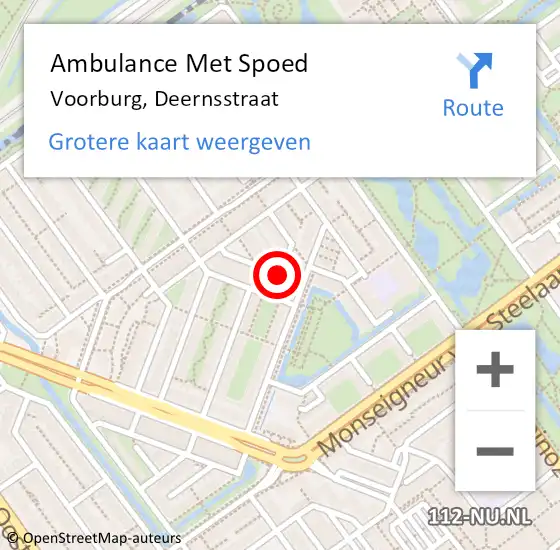 Locatie op kaart van de 112 melding: Ambulance Met Spoed Naar Voorburg, Deernsstraat op 20 juli 2017 06:27