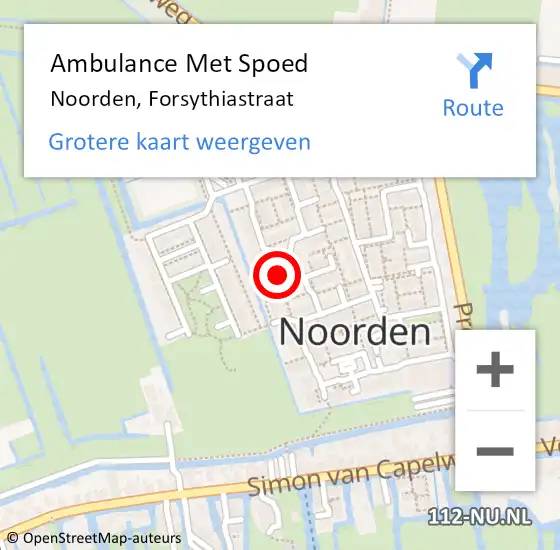 Locatie op kaart van de 112 melding: Ambulance Met Spoed Naar Noorden, Forsythiastraat op 20 juli 2017 08:43