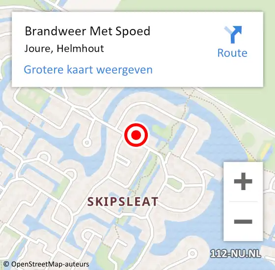 Locatie op kaart van de 112 melding: Brandweer Met Spoed Naar Joure, Helmhout op 20 juli 2017 08:49