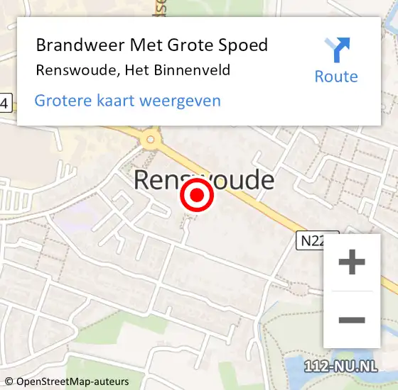 Locatie op kaart van de 112 melding: Brandweer Met Grote Spoed Naar Renswoude, Het Binnenveld op 20 juli 2017 10:21