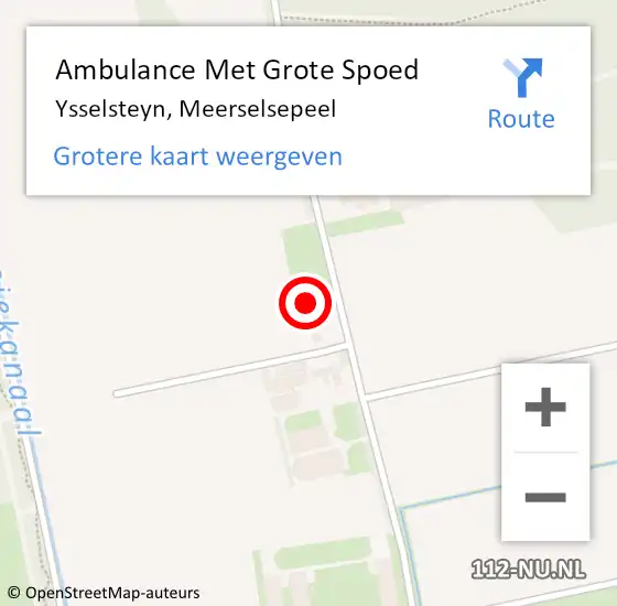 Locatie op kaart van de 112 melding: Ambulance Met Grote Spoed Naar Ysselsteyn, Meerselsepeel op 20 juli 2017 10:27