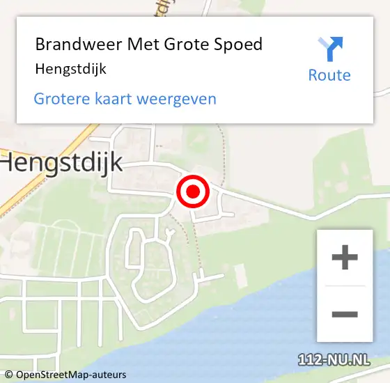 Locatie op kaart van de 112 melding: Brandweer Met Grote Spoed Naar Hengstdijk op 20 juli 2017 11:43