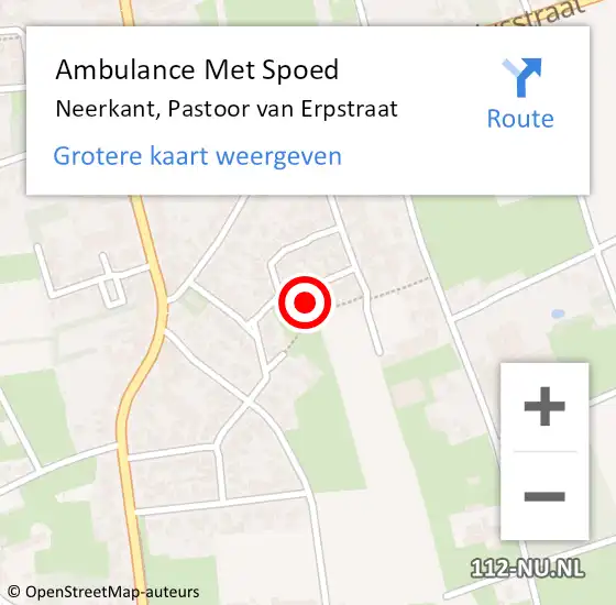 Locatie op kaart van de 112 melding: Ambulance Met Spoed Naar Neerkant, Pastoor van Erpstraat op 20 juli 2017 12:12