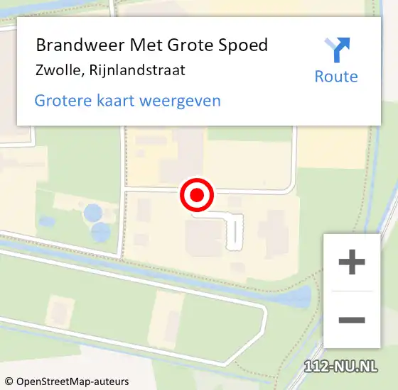 Locatie op kaart van de 112 melding: Brandweer Met Grote Spoed Naar Zwolle, Rijnlandstraat op 20 juli 2017 13:34