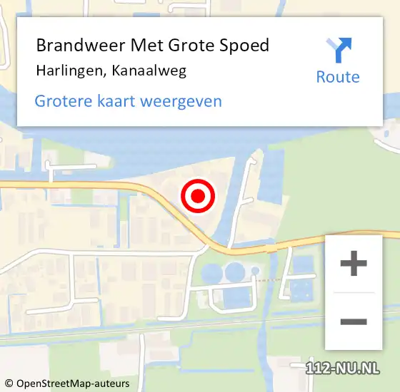 Locatie op kaart van de 112 melding: Brandweer Met Grote Spoed Naar Harlingen, Kanaalweg op 20 juli 2017 14:01