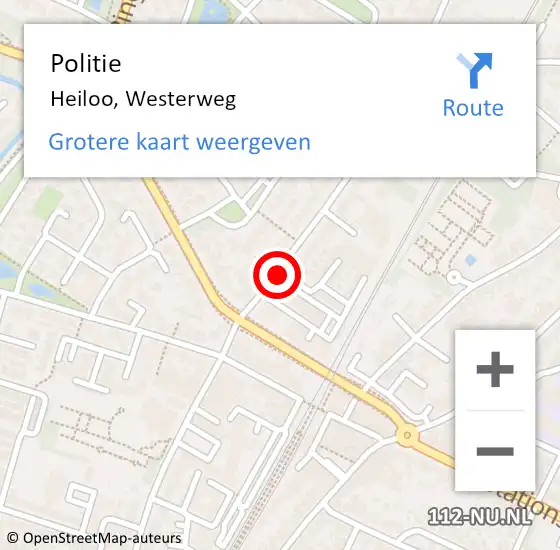 Locatie op kaart van de 112 melding: Politie Heiloo, Westerweg op 20 juli 2017 14:08