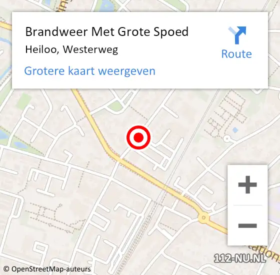 Locatie op kaart van de 112 melding: Brandweer Met Grote Spoed Naar Heiloo, Westerweg op 20 juli 2017 14:10