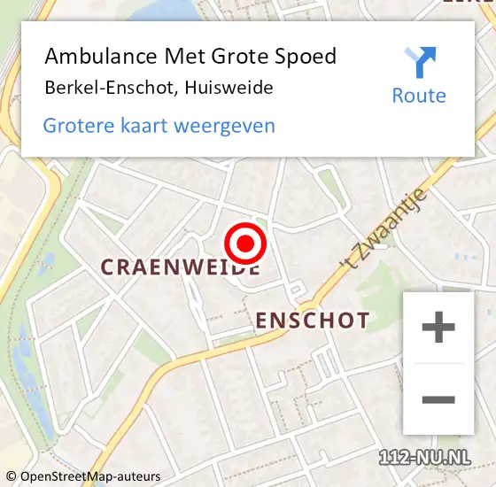 Locatie op kaart van de 112 melding: Ambulance Met Grote Spoed Naar Berkel-Enschot, Huisweide op 27 januari 2014 14:54