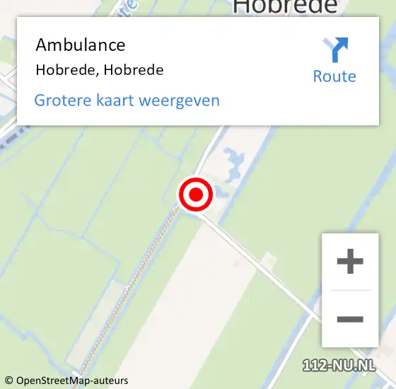 Locatie op kaart van de 112 melding: Ambulance Hobrede, Hobrede op 20 juli 2017 16:16