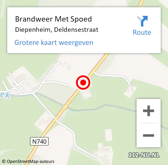 Locatie op kaart van de 112 melding: Brandweer Met Spoed Naar Diepenheim, Deldensestraat op 20 juli 2017 16:49