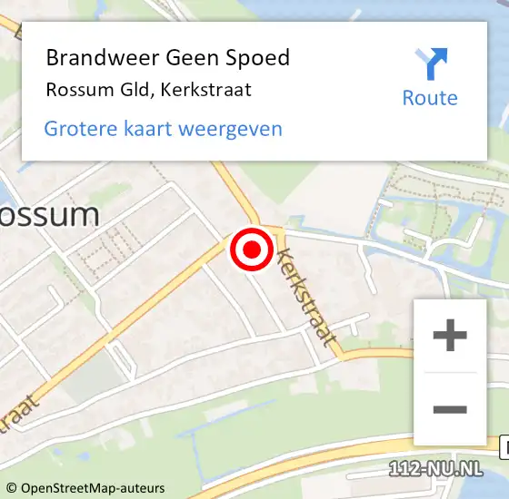 Locatie op kaart van de 112 melding: Brandweer Geen Spoed Naar Rossum Gld, Kerkstraat op 27 januari 2014 15:01