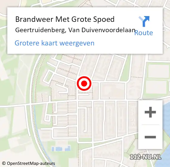 Locatie op kaart van de 112 melding: Brandweer Met Grote Spoed Naar Geertruidenberg, Van Duivenvoordelaan op 20 juli 2017 17:29