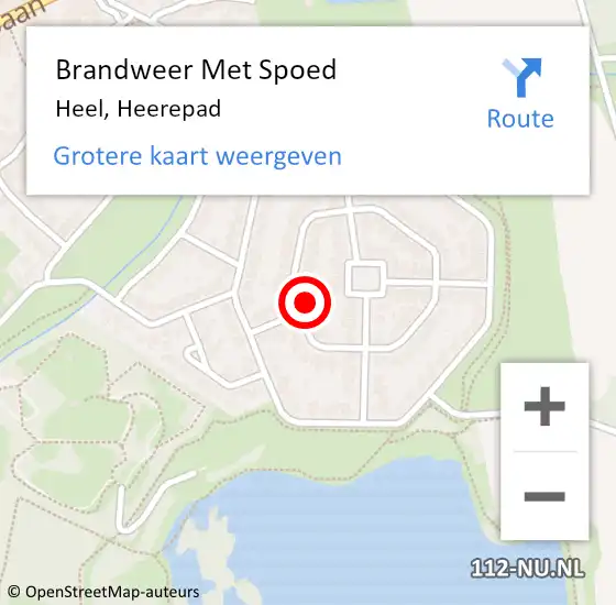 Locatie op kaart van de 112 melding: Brandweer Met Spoed Naar Heel, Heerepad op 20 juli 2017 19:06