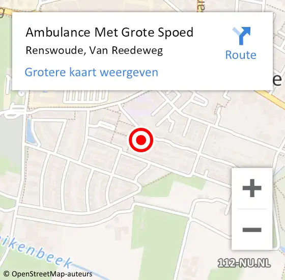 Locatie op kaart van de 112 melding: Ambulance Met Grote Spoed Naar Renswoude, Van Reedeweg op 20 juli 2017 19:23