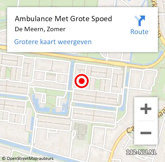 Locatie op kaart van de 112 melding: Ambulance Met Grote Spoed Naar De Meern, Zomer op 20 juli 2017 19:40