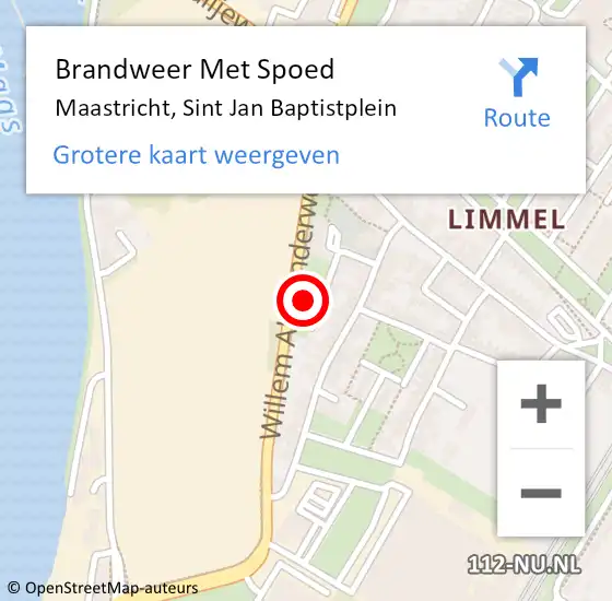 Locatie op kaart van de 112 melding: Brandweer Met Spoed Naar Maastricht, Sint Jan Baptistplein op 20 juli 2017 19:48